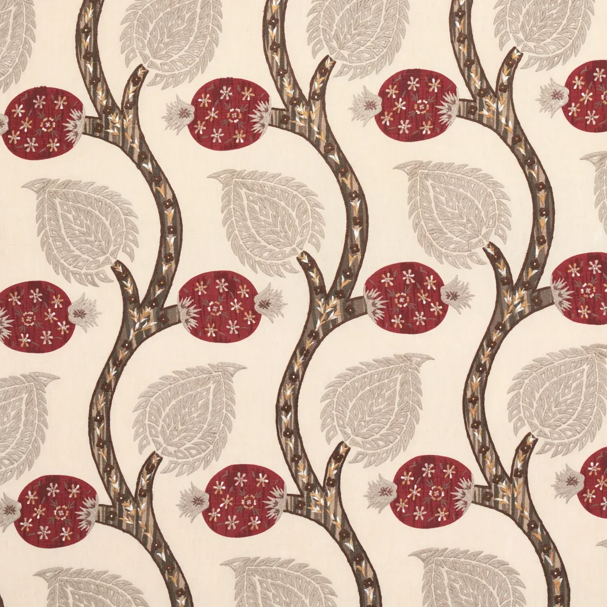 Nurata Embroidery fabric STONE color by Schumacher