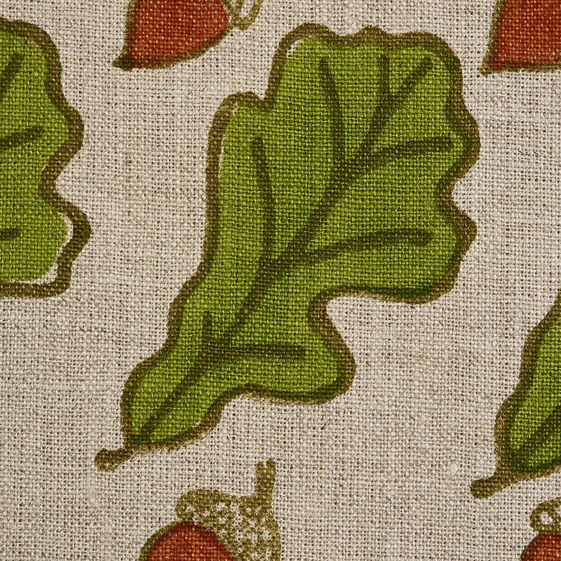 Oak Hand Block Print Fabric – GREEN | Schumacher | Wallpaper Oak Hand Block Print fabric GREEN color by Schumacher