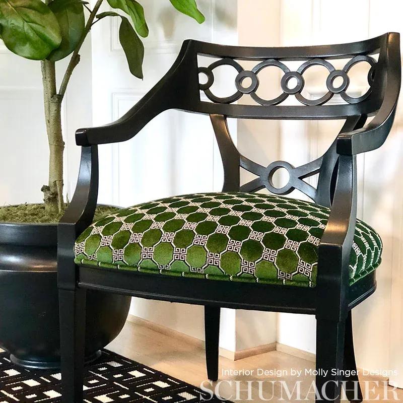 OCTAVIA VELVET Fabric – EMERALD | Schumacher | Wallpaper Twi OCTAVIA VELVET fabric EMERALD color by Schumacher