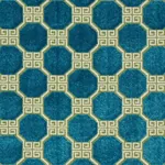 OCTAVIA VELVET Fabric – PEACOCK | Schumacher | Wallpaper Twi OCTAVIA VELVET fabric PEACOCK color by Schumacher