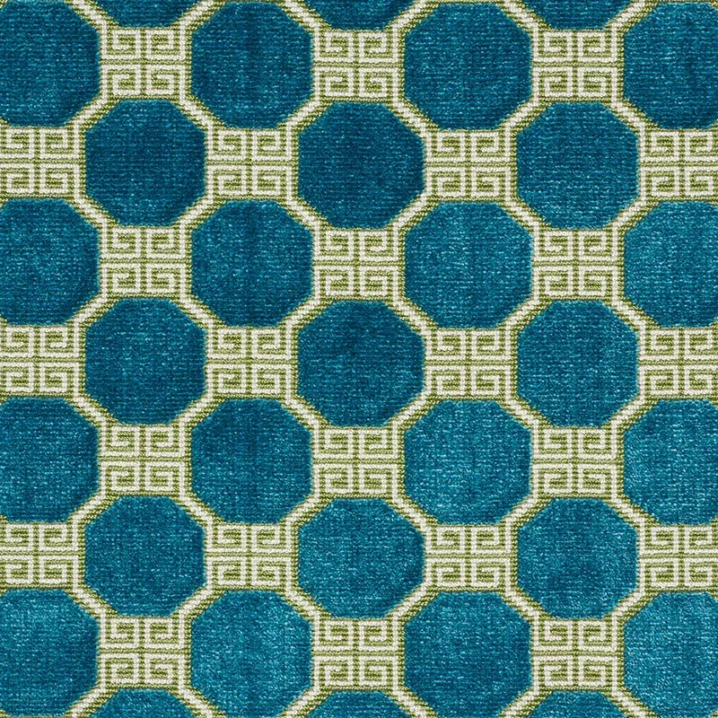 OCTAVIA VELVET fabric PEACOCK color by Schumacher