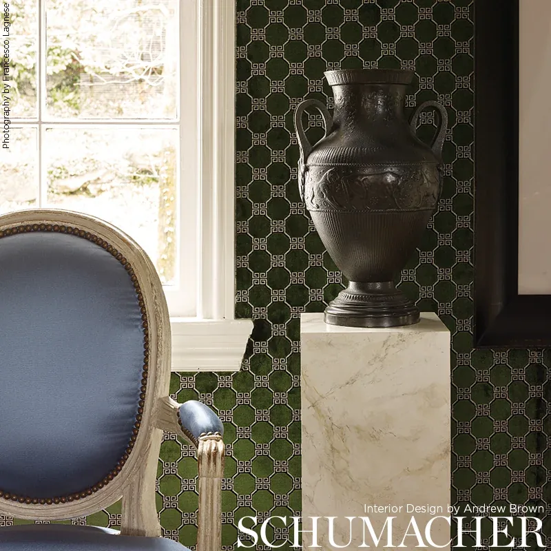 OCTAVIA VELVET fabric QUARTZ color by Schumacher