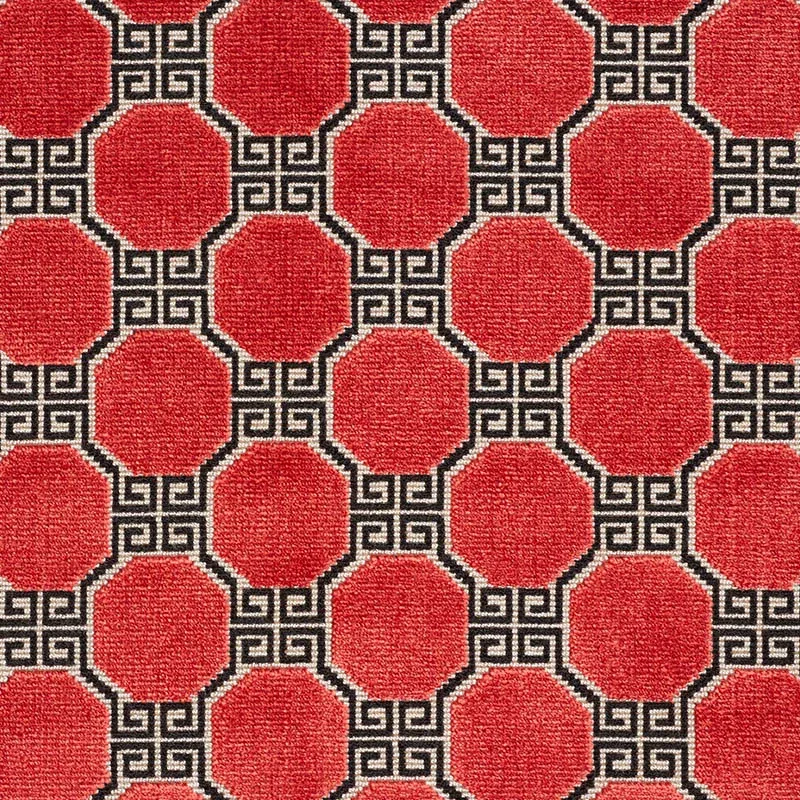 OCTAVIA VELVET fabric RUBY color by Schumacher