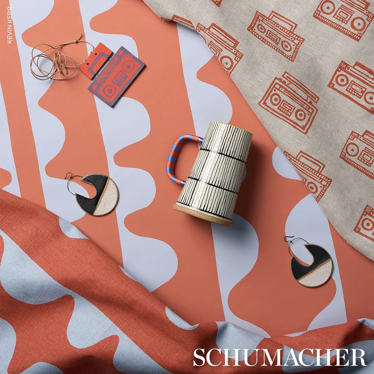 ODE HAND BLOCK fabric CRUSH color by Schumacher