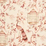 OISEAUX ET FLEURS fabric CINNABAR color by Schumacher