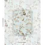 OISEAUX ET FLEURS Fabric – MINERAL | Schumacher | Wallpaper OISEAUX ET FLEURS fabric MINERAL color by Schumacher