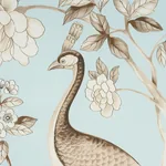 OISEAUX ET FLEURS Fabric – MINERAL | Schumacher | Wallpaper OISEAUX ET FLEURS fabric MINERAL color by Schumacher