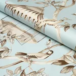 OISEAUX ET FLEURS Fabric – MINERAL | Schumacher | Wallpaper OISEAUX ET FLEURS fabric MINERAL color by Schumacher