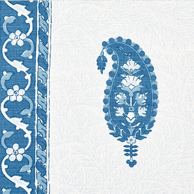 OJAI PAISLEY fabric INDIGO color by Schumacher