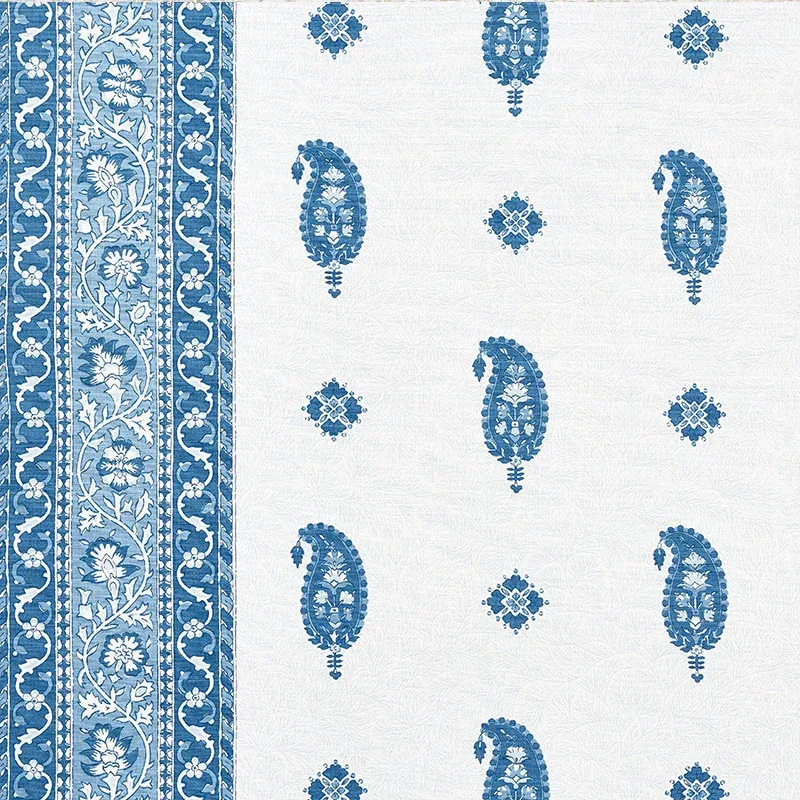 OJAI PAISLEY fabric INDIGO color by Schumacher
