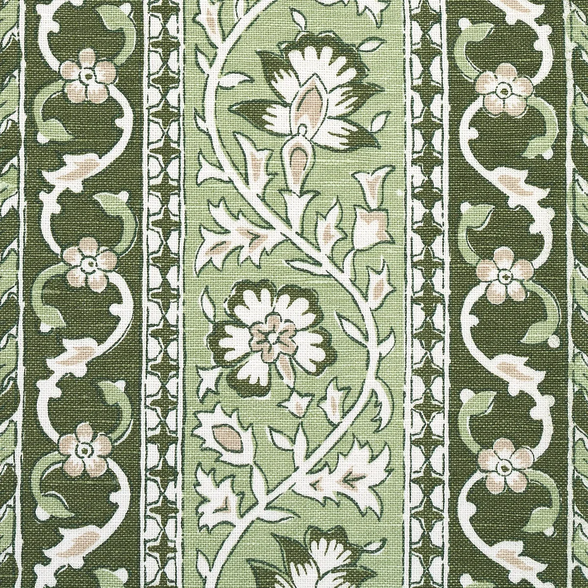 OJAI PAISLEY fabric LEAF GREEN color by Schumacher