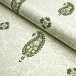 OJAI PAISLEY fabric LEAF GREEN color by Schumacher