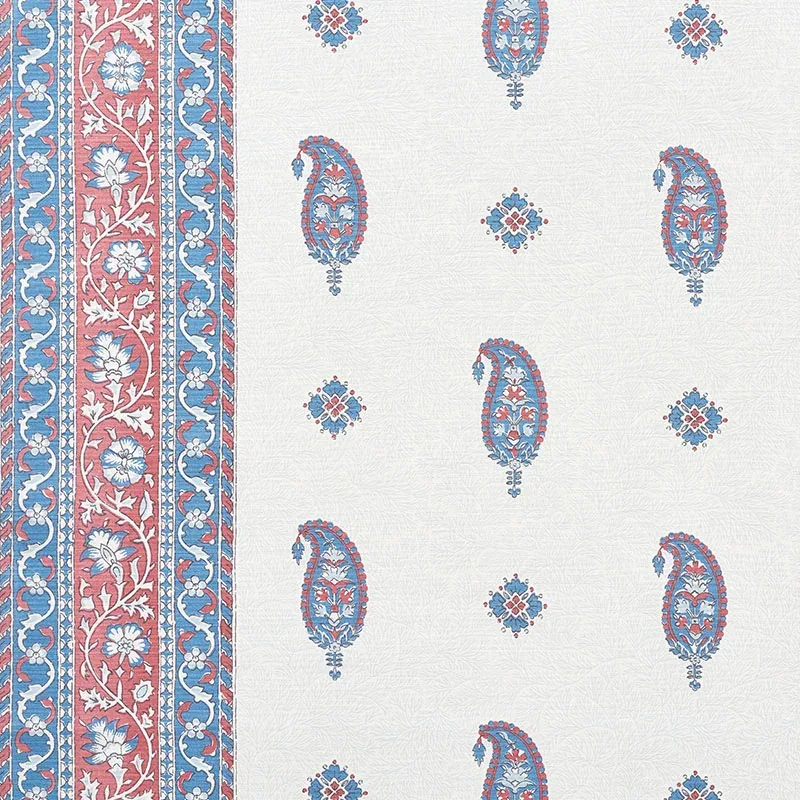 OJAI PAISLEY fabric RED color by Schumacher