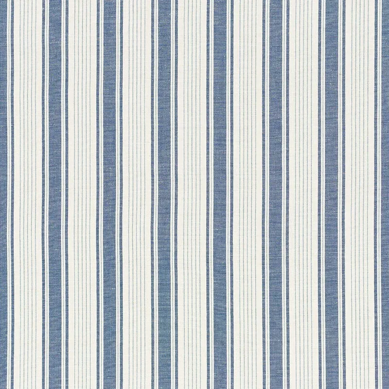OJAI STRIPE fabric PRUSSIAN BLUE color by Schumacher