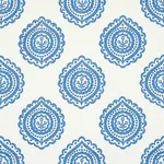 OLANA LINEN EMBROIDERY Fabric – BLUE | Schumacher | Wallpape OLANA LINEN EMBROIDERY fabric BLUE color by Schumacher