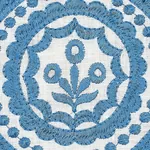 OLANA LINEN EMBROIDERY Fabric – BLUE | Schumacher | Wallpape OLANA LINEN EMBROIDERY fabric BLUE color by Schumacher