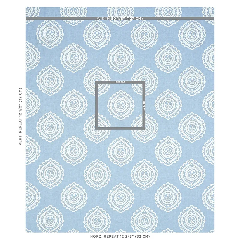 OLANA LINEN EMBROIDERY Fabric – SKY | Schumacher | Wallpaper OLANA LINEN EMBROIDERY fabric SKY color by Schumacher