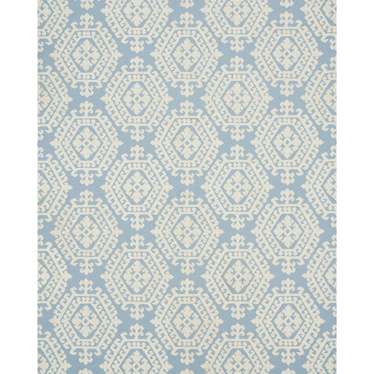 OMAR EMBROIDERY Fabric – SKY | Schumacher | Wallpaper Twins OMAR EMBROIDERY fabric SKY color by Schumacher