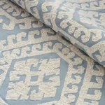 OMAR EMBROIDERY Fabric – SKY | Schumacher | Wallpaper Twins OMAR EMBROIDERY fabric SKY color by Schumacher