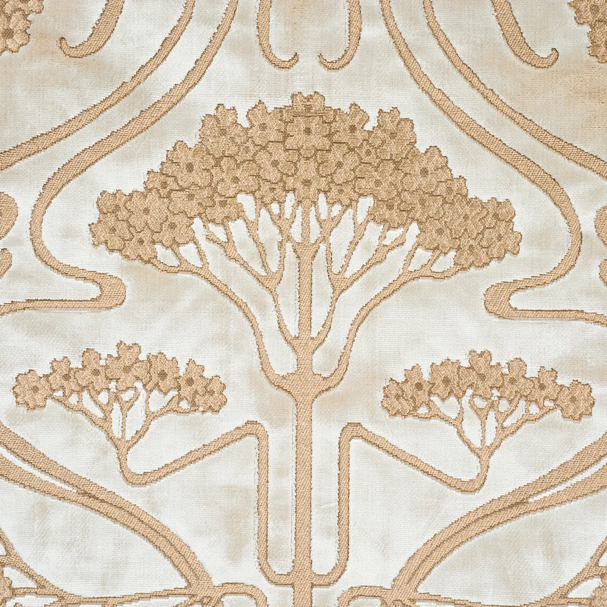 OMBELLI JACQUARD VELVET Fabric – FAWN | Schumacher | Wallpap OMBELLI JACQUARD VELVET fabric FAWN color by Schumacher