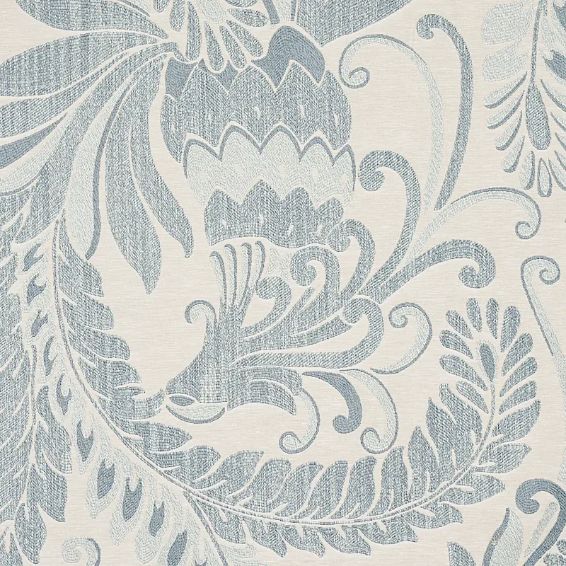 ORLEY JAQUARD fabric BLUE ON LIGHT BLUE color by Schumacher