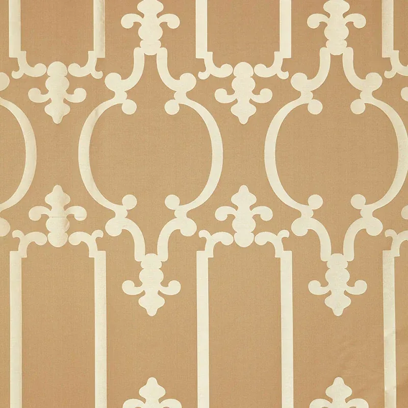 ORNAMENTAL SILK fabric TAUPE color by Schumacher