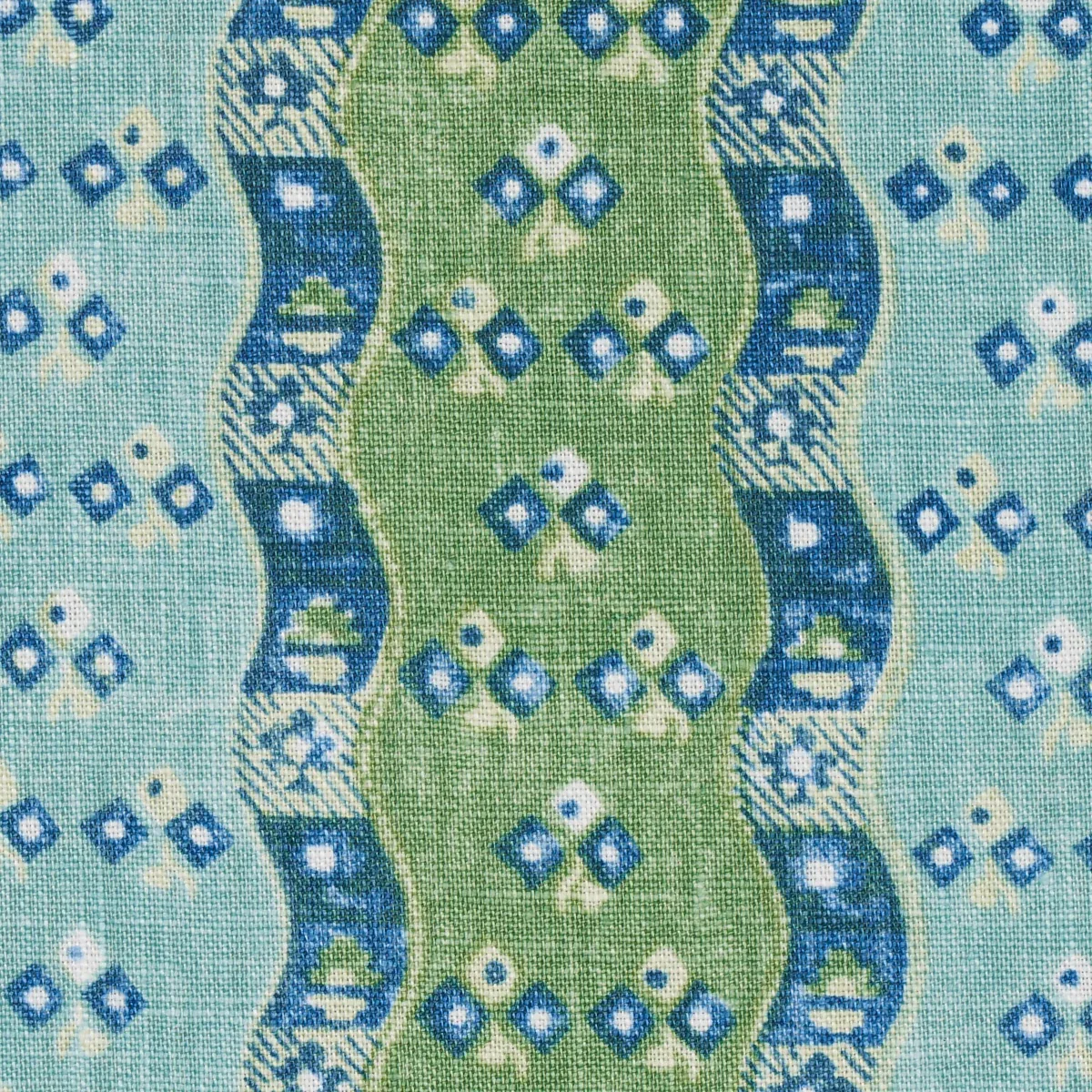 OTTILIE STRIPE Fabric – GREEN | Schumacher | Wallpaper Twins OTTILIE STRIPE fabric GREEN color by Schumacher