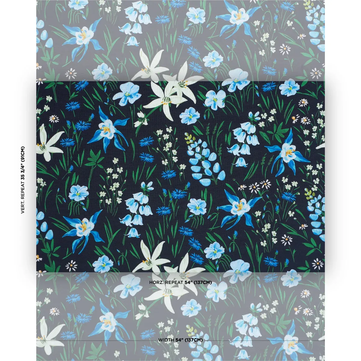 OZ FLORAL fabric EBONY color by Schumacher