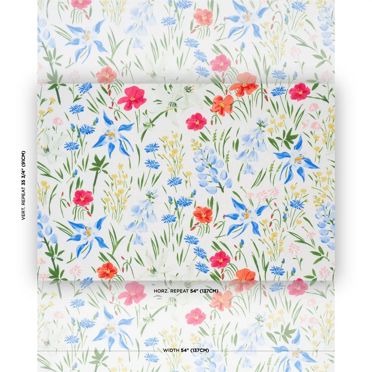 OZ FLORAL Fabric – MULTI | Schumacher | Wallpaper Twins OZ FLORAL fabric MULTI color by Schumacher