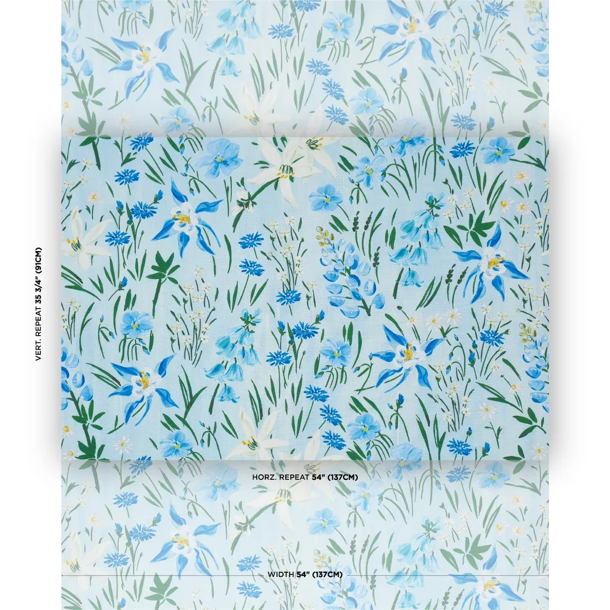 OZ FLORAL fabric SKY color by Schumacher