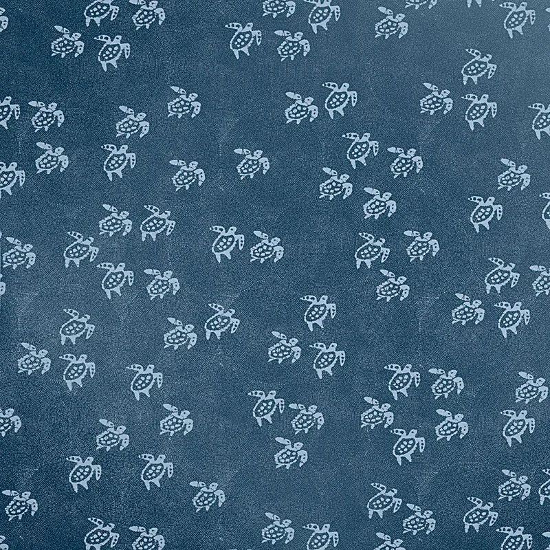 PAINTED TURTLES INDOOR/OUTDOOR fabric AEGEAN color by Schumacher