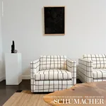 PAINTERLY WINDOWPANE Fabric – BLACK | Schumacher | Wallpaper PAINTERLY WINDOWPANE fabric BLACK color by Schumacher