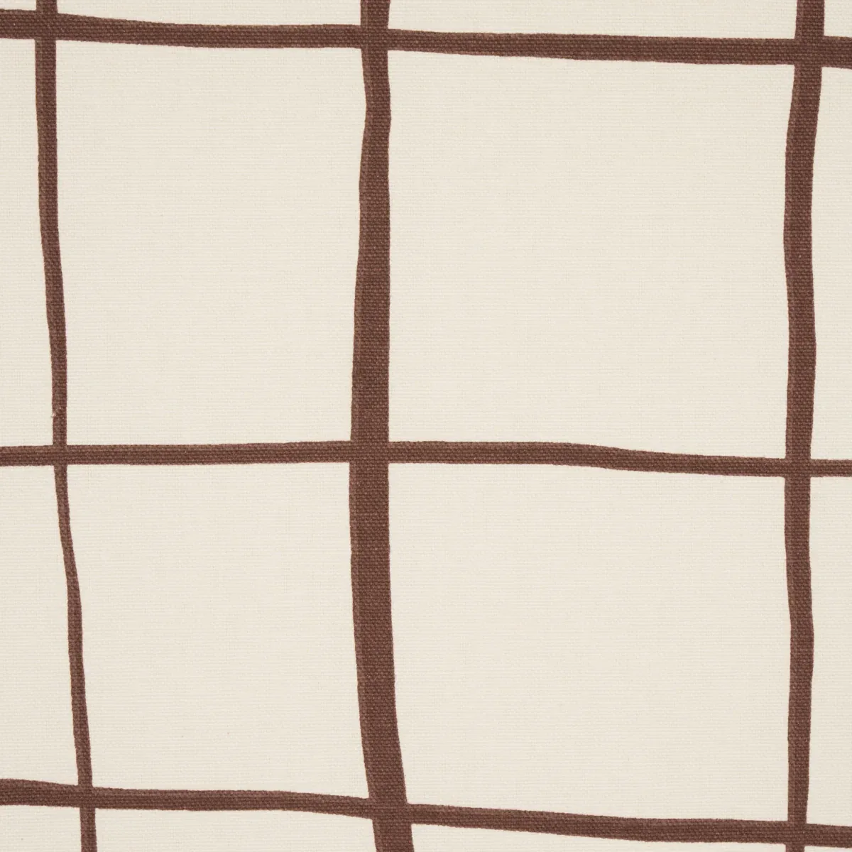 PAINTERLY WINDOWPANE Fabric – BROWN | Schumacher | Wallpaper PAINTERLY WINDOWPANE fabric BROWN color by Schumacher