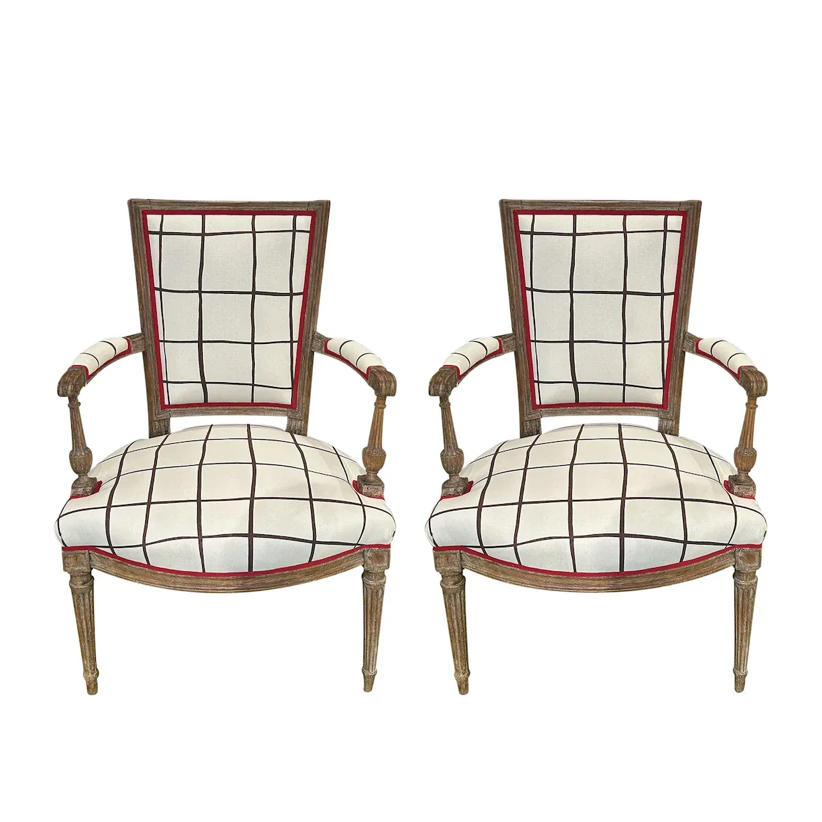 PAINTERLY WINDOWPANE Fabric – BROWN | Schumacher | Wallpaper PAINTERLY WINDOWPANE fabric BROWN color by Schumacher