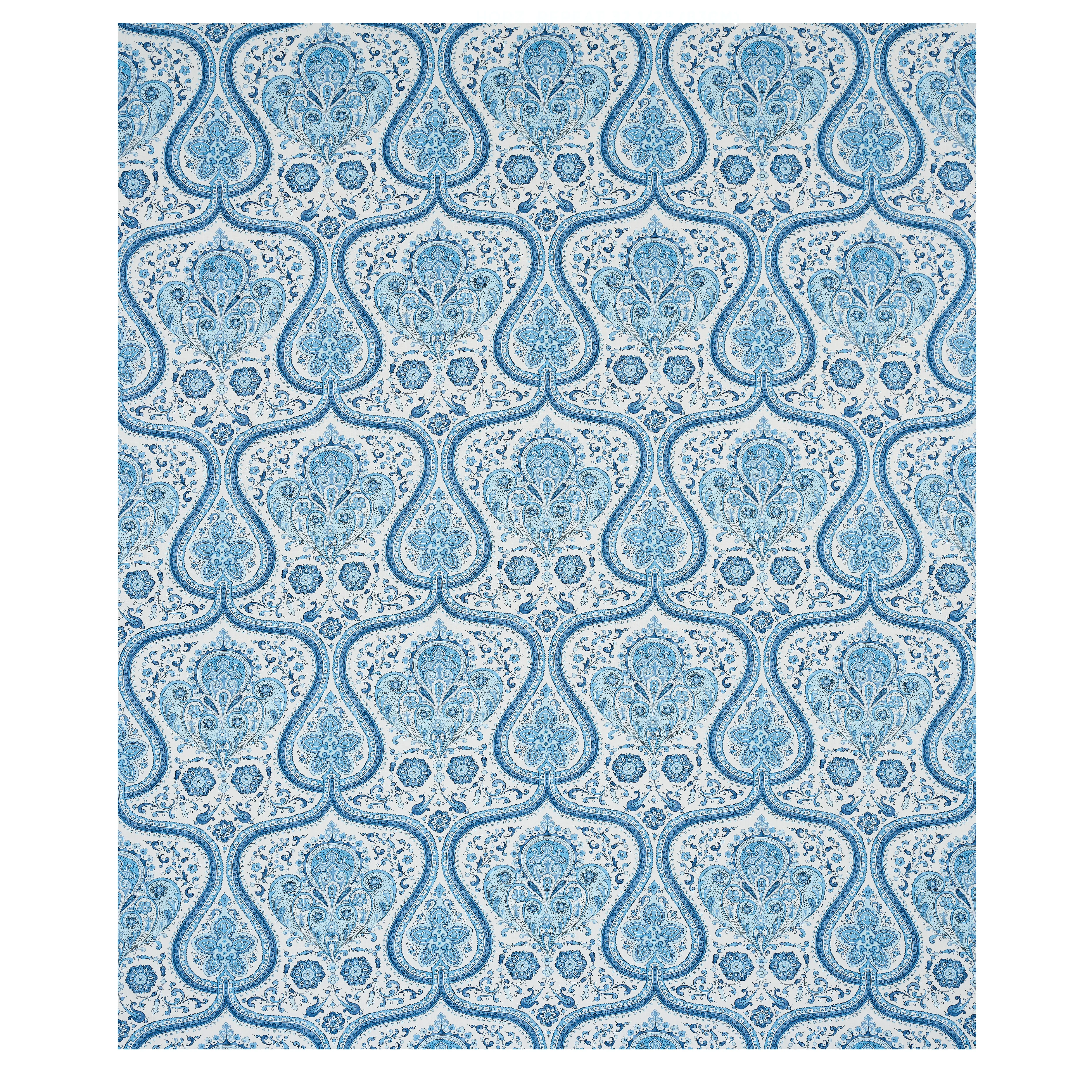 PAISLEY COURT Fabric – BLUE | Schumacher | Wallpaper Twins PAISLEY COURT fabric BLUE color by Schumacher