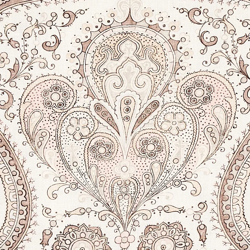 PAISLEY COURT Fabric – NEUTRAL | Schumacher | Wallpaper Twin PAISLEY COURT fabric NEUTRAL color by Schumacher