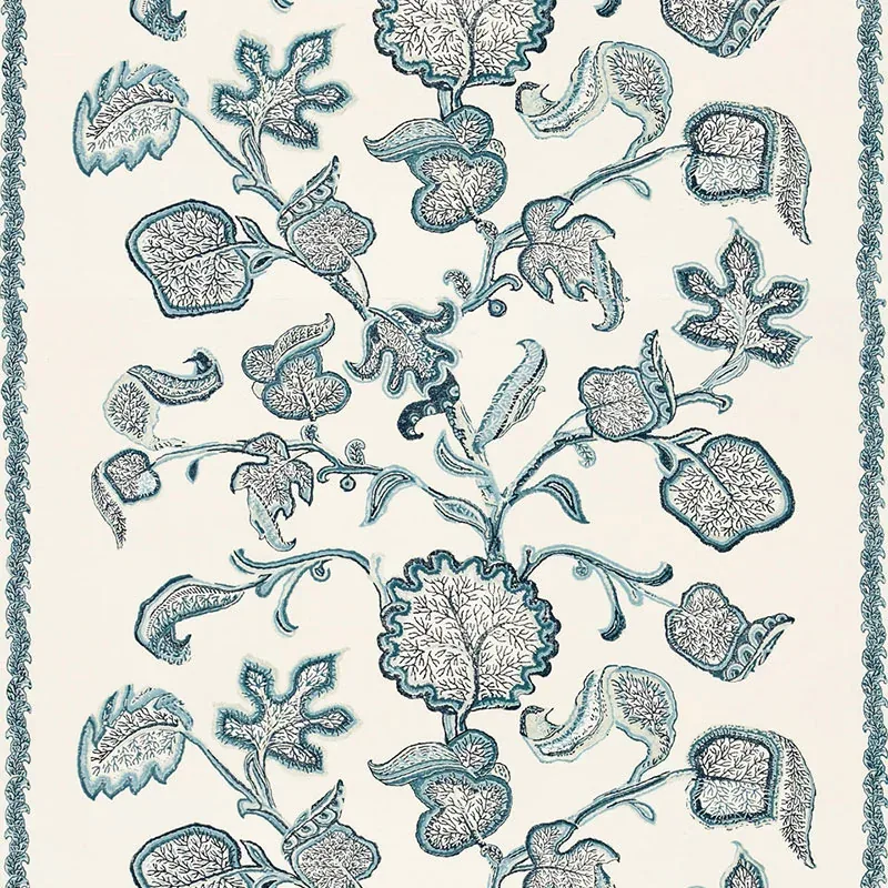 PALAMPORE BLOCK PRINT fabric SAPPHIRE color by Schumacher