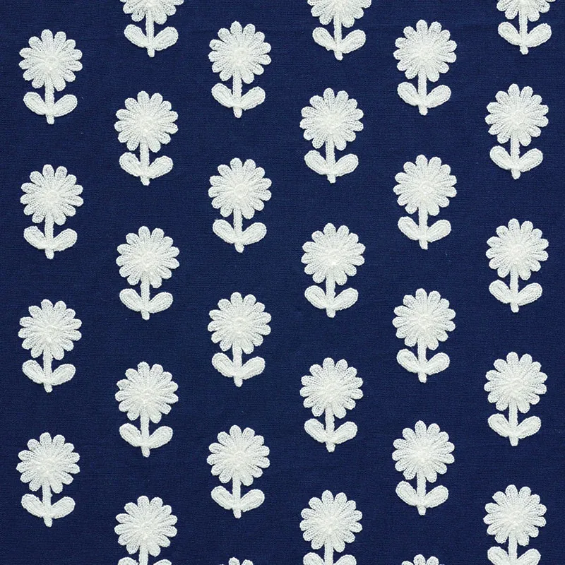 Paley Embroidery fabric BLUE color by Schumacher