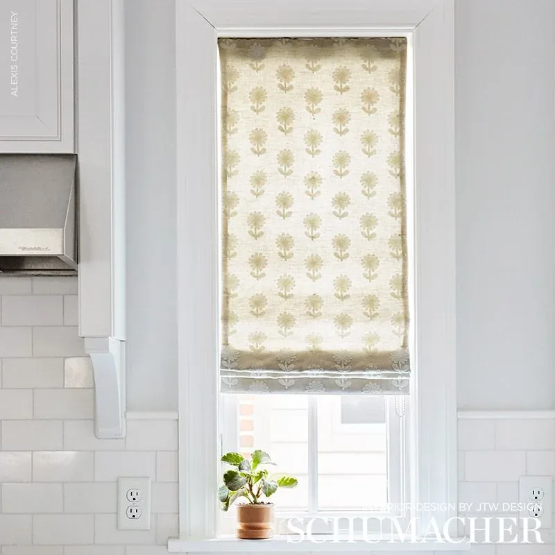 Paley Embroidery fabric NATURAL color by Schumacher