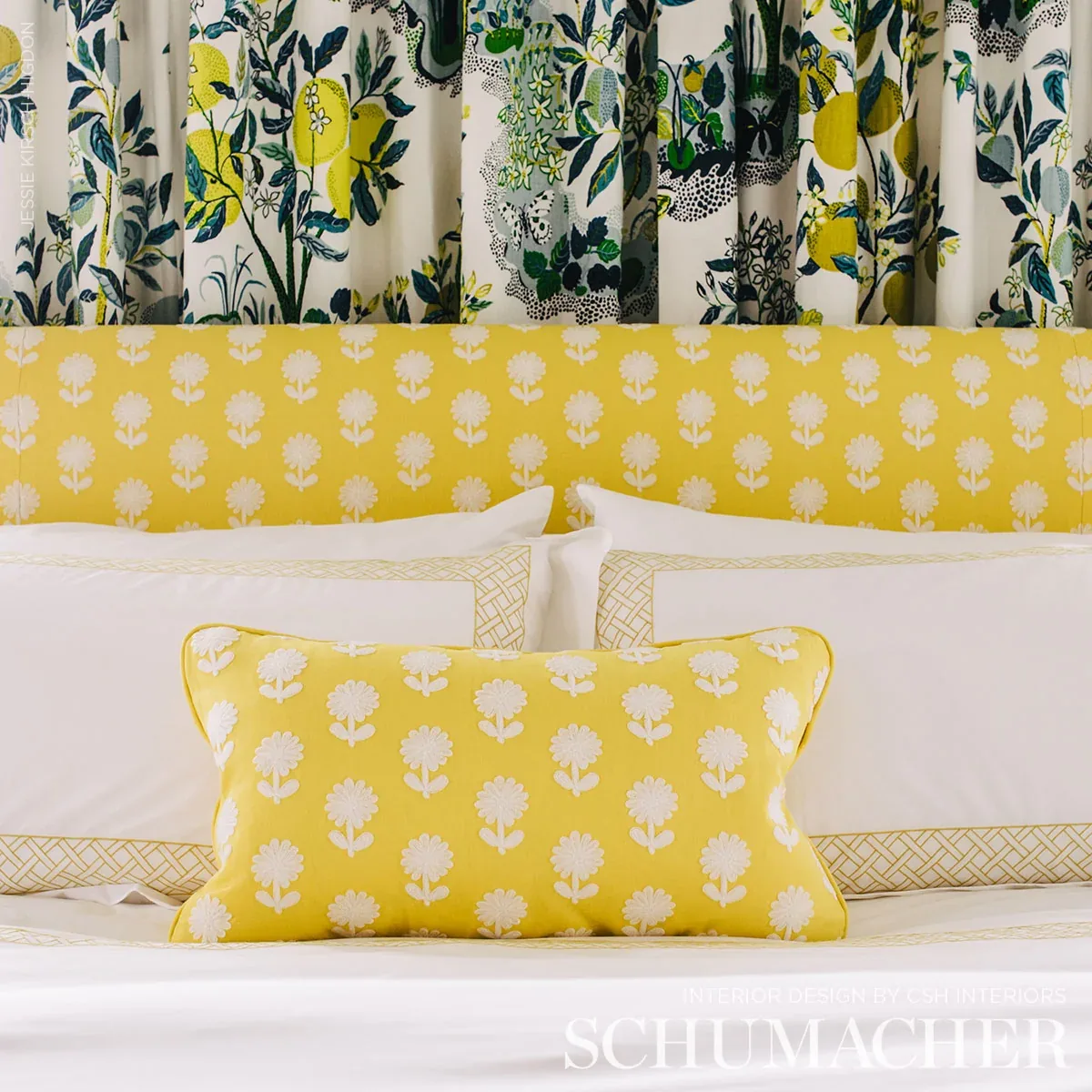 Paley Embroidery Fabric – YELLOW | Schumacher | Wallpaper Tw Paley Embroidery fabric YELLOW color by Schumacher