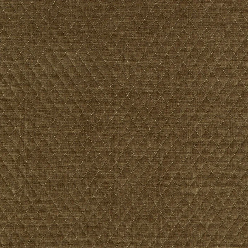 PALEY QUILTED VELVET fabric PRALINE color by Schumacher