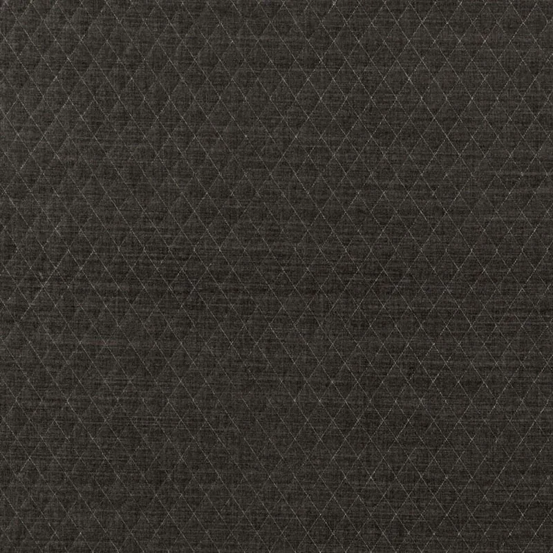 PALEY QUILTED VELVET fabric SMOKE color by Schumacher