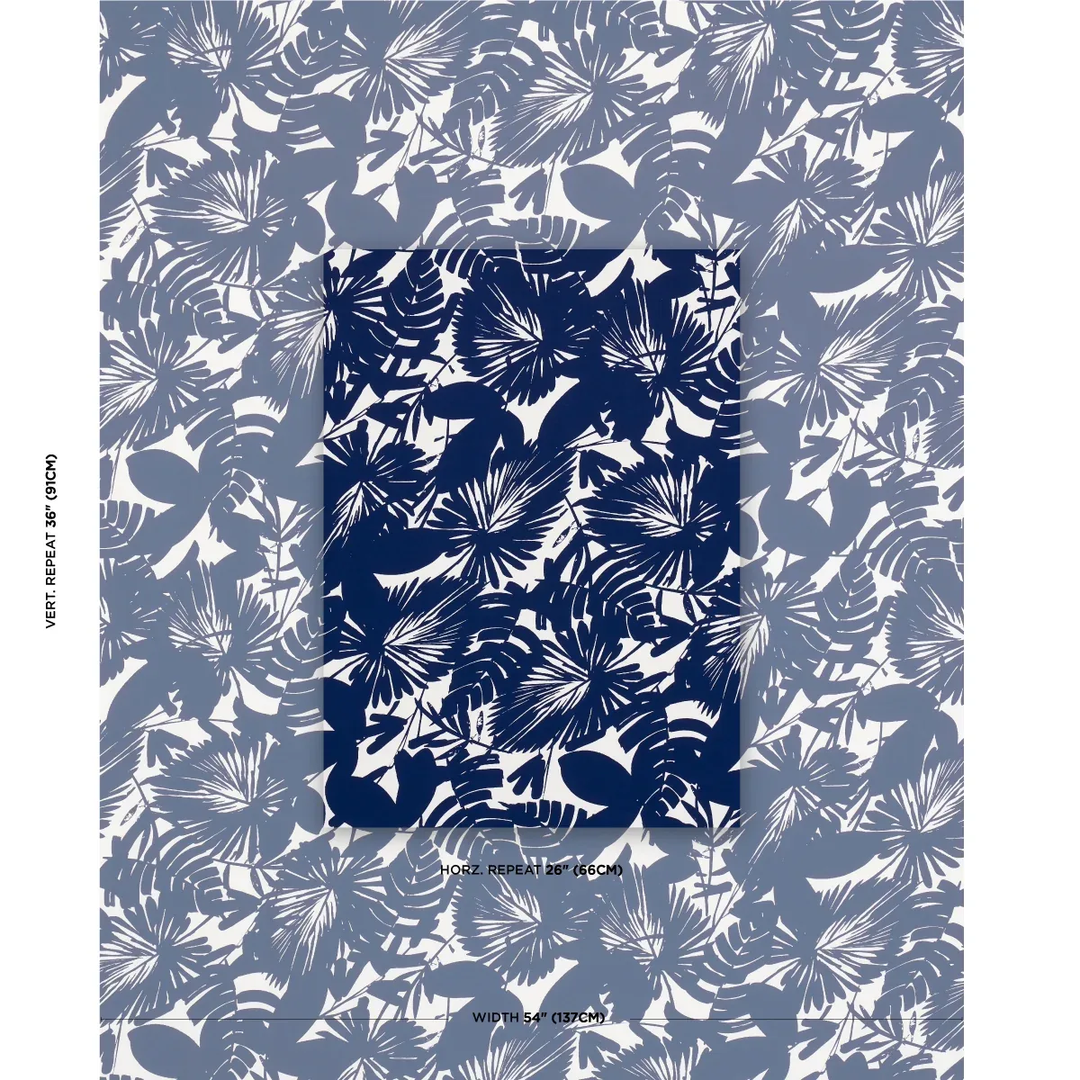 PALISADES PALM INDOOR/OUTDOOR Fabric – INDIGO | Schumacher | PALISADES PALM INDOOR/OUTDOOR fabric INDIGO color by Schumacher
