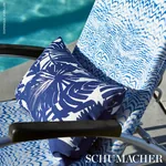 PALISADES PALM INDOOR/OUTDOOR Fabric – INDIGO | Schumacher | PALISADES PALM INDOOR/OUTDOOR fabric INDIGO color by Schumacher