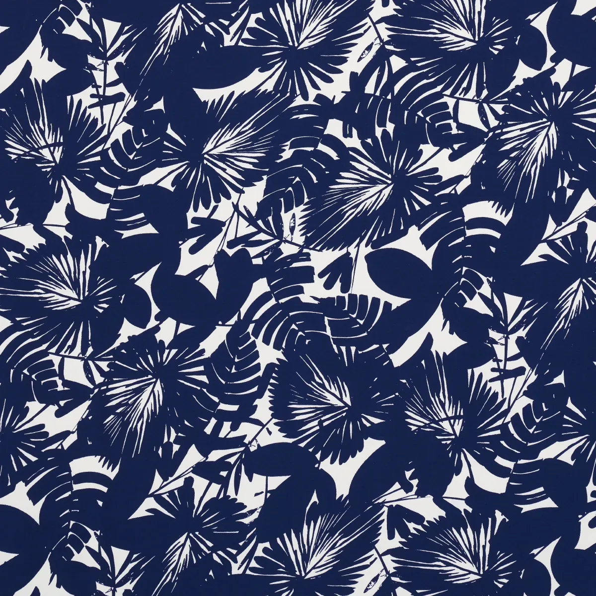 PALISADES PALM INDOOR/OUTDOOR fabric INDIGO color by Schumacher