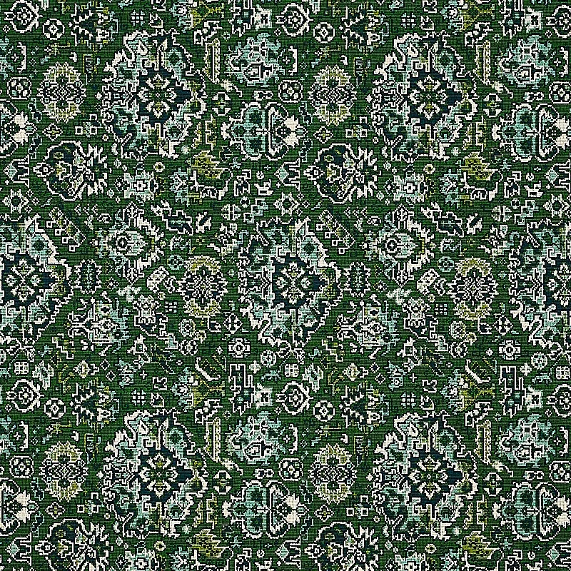 PALLAY EPINGLE fabric EMERALD color by Schumacher