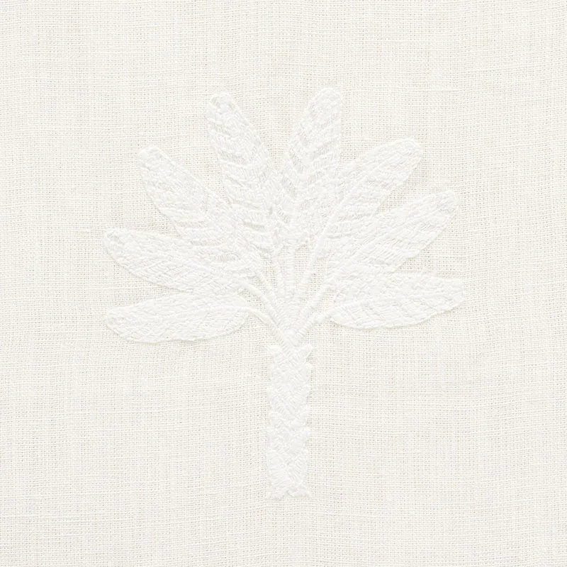 PALMETTO BEACH EMBROIDERY fabric IVORY color by Schumacher