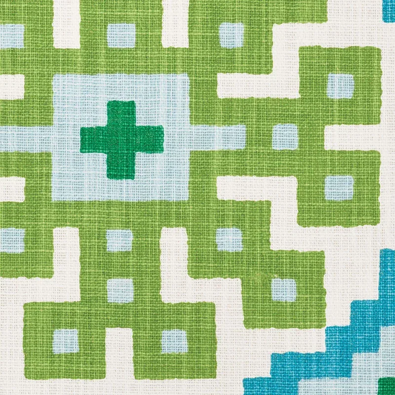 PALMETTO PRINT fabric LAGOON color by Schumacher