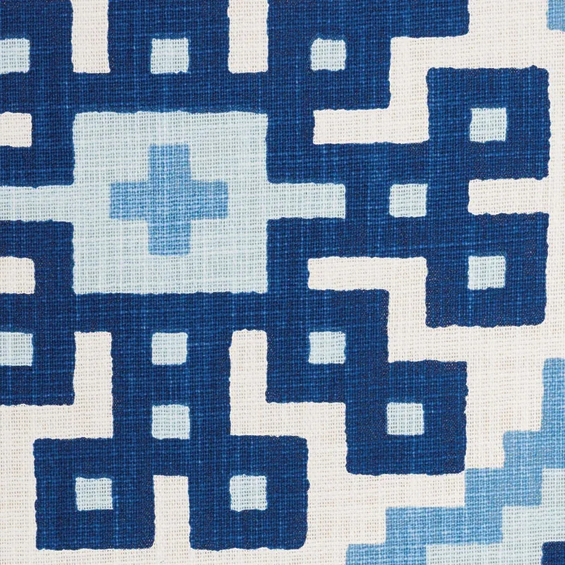 PALMETTO PRINT fabric OCEAN color by Schumacher