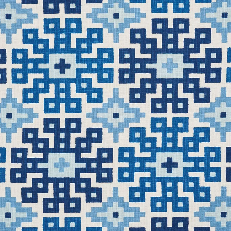 PALMETTO PRINT fabric OCEAN color by Schumacher